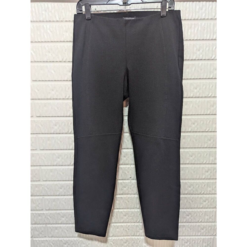 Eileen Fisher Women's Black Solid Pull-On Straight-Leg Knitted Pants Size S/P